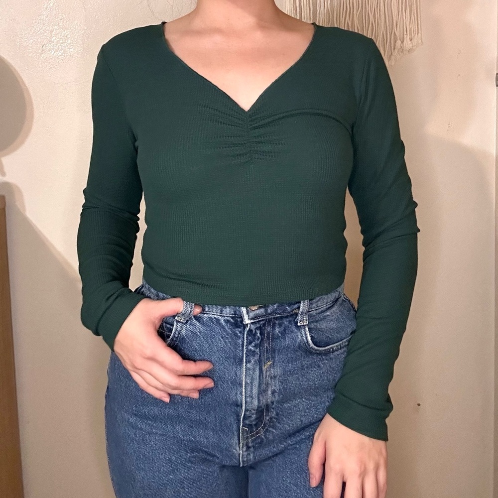 Wild Fable Deep Green Long Sleeve Top